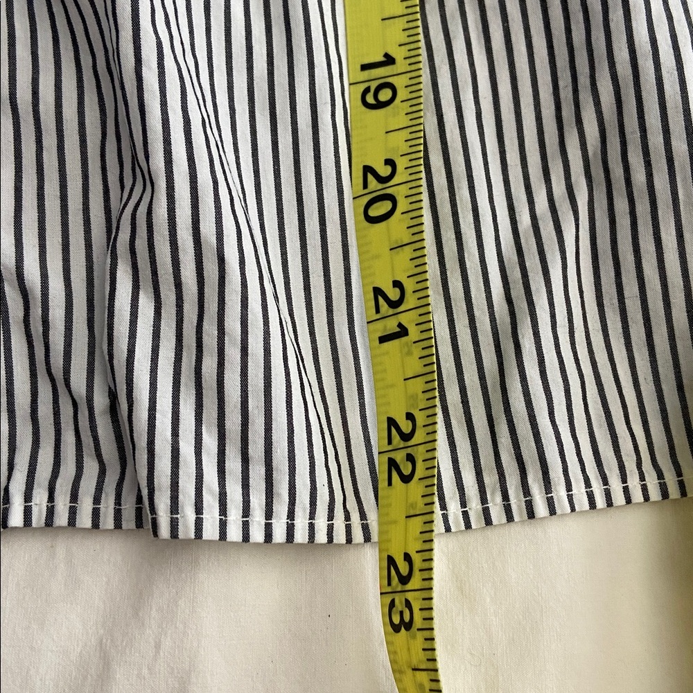 Madewell charcoal and White Striped Shirt with peplum - Picture 6 of 6